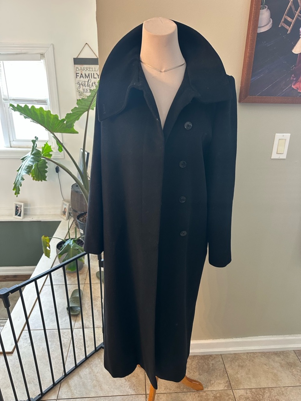 Classic Black Long Wool Coat